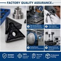 Plaquettes de tournage en carbure JiuzhouTimes TNMG160408-PM pour l'usinage de l'acier, revêtement CVD, pour ébavurage, outils de coupe CNC pour tour, triangle 90°