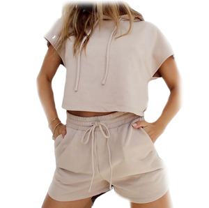 Nuevo Conjunto de 2 Piezas de Shorts para Mujer, Estilo Urbano, Económico, Transpirable, Sudadera Deportiva, Primavera - Product Image 3