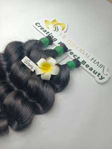 Venta al por mayor Envío Rápido Raw Mejor Calidad Natural Color Negro Ondulado Extensiones de Cabello a granel de Vietglobal Cabello - Product Image 3