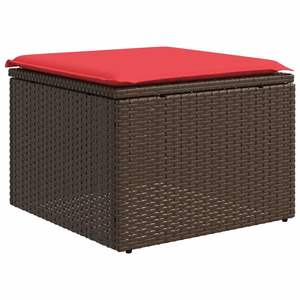 Set di divani da giardino in polyrattan marrone da 4 pezzi con cuscini per mobili da giardino - Product Image 5