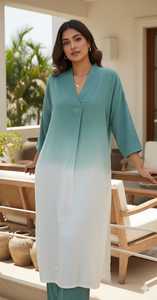 ชุดเซ็ตเสื้อผ้าสตรีลายมัดย้อมผ้าเรยอนแบบ Salwar Kameez สำหรับงานปาร์ตี้อินเดีย/ปากีสถาน งานแต่งงาน งานดิวาลี ชุดลำลองชายหาด ทรงปกติ ใส่ได้ทุกโอกาส - Product Image 3