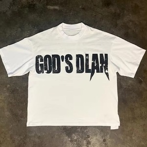 OEM O Neck <b>Drop</b> Shoulder Custom Print 200 Gsm Boxy Fit Cut Edge <b>Acid</b> Sun Faded Vintage Cropped T Shirt for Men Cotton T-shirt - Product Image 6