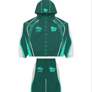 Green White Luxury Wear <b>Zip</b> <b>Up</b> Hoodie & Pants Set | Oversized Streetwear Tracksuit| OEM Private Label Manufacturer - Product Image 1