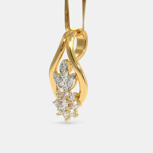 Collar con Colgante de Diamante Cultivado en Laboratorio en Forma de Lágrima Floral en Oro Amarillo - Product Image 5