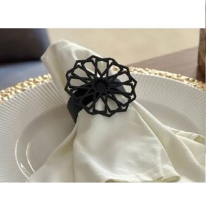 Accesorios para Vajilla de Boda, Centro de Mesa, Porta Servilletas con Acabado Negro, Decoración para Cenas, Porta Pañales - Product Image 1