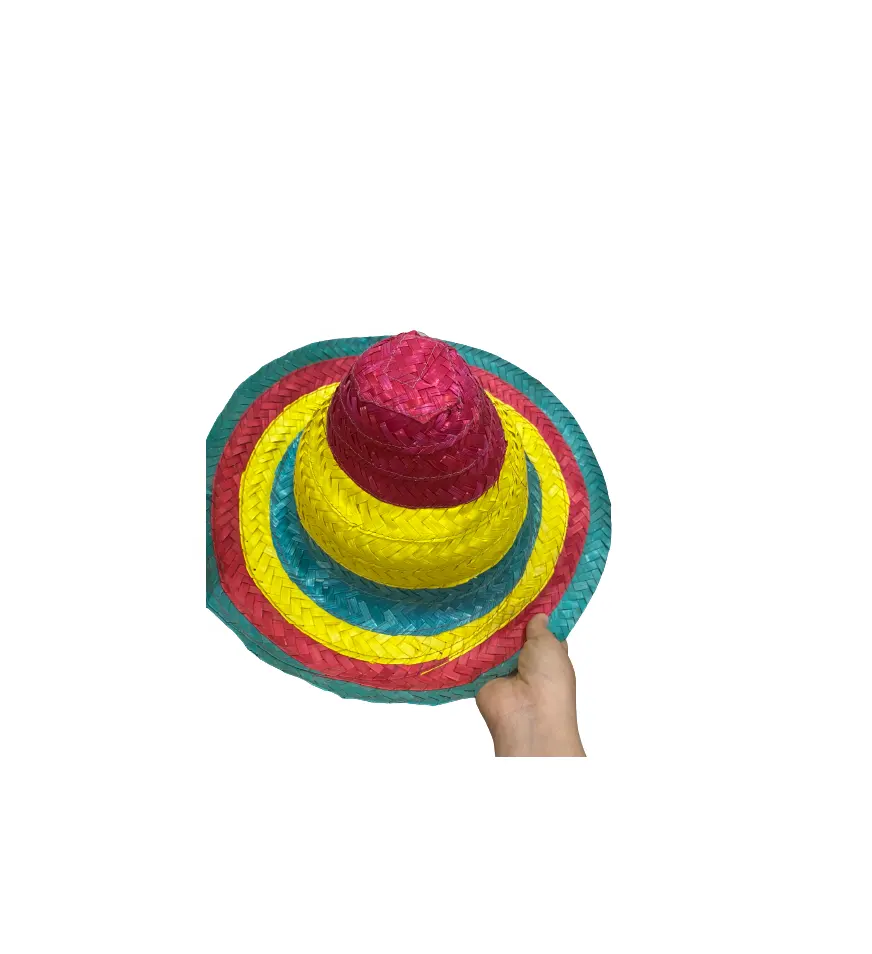 Venta de fabricación de Vietnam Logotipo de bordado personalizado Vintage Mariachi mexicano Sombrero Charro Sombrero de verano señora Sombrero de ala ancha con Co