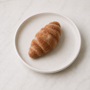 Mahaguthi <b>Craft</b> with Conscience <b>Wool</b> Felting Croissant Model Handcraft Food Toy for Classroom Display <b>Craft</b> Practice Ages 3-6 - Product Image 1