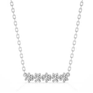 Collar de Barra con Cinco Diamantes Cultivados en Laboratorio, Certificados por IGI, Corte Brillante, 0.50 CTW, Oro Rosa de 10K con Baño de Rodio, Lujoso, para Mujer, Ideal para Fiestas - Product Image 3