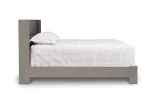 Modern Upholstered Wingback <b>Bed</b> <b>Frame</b> Solid Wood Weathered Grey Oak Finish Hotel Bedroom Furniture - Product Image 4