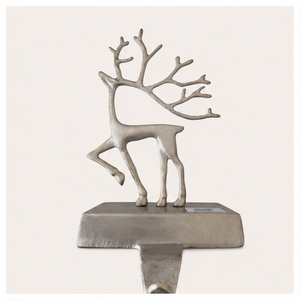 High Quality Modern Silver Reindeer Christmas <b>Stocking</b> <b>Holder</b> For Mantel Heavy Duty Metal Fireplace <b>Stocking</b> Hanger With Weight - Product Image 1