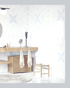 Azulejos de porcelana vitrificada con diseño Bookmatch de 60x120 cm, azul Elpis brillante, diseño español, azulejos de 600x1200 mm para sala de estar - Product Image 3