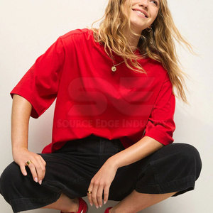 T-shirt ample à manches courtes pour femme, 100 % coton écologique, coupe décontractée, design personnalisé, séchage rapide, respirant, haute qualité - Product Image 5