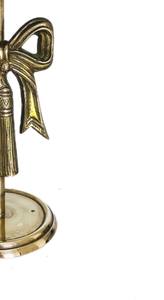 Support de bougie vintage en laiton doré avec ruban et pompon, style antique de luxe, idéal pour les mariages et les cadeaux au Moyen-Orient - Product Image 4