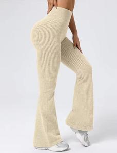 Leggings Deportivos Ecológicos de Cintura Alta, Tejido Sólido, Spandex, para Mujer, Elásticos, Sin Costuras, con Decoración de Letras, 220g - Product Image 2