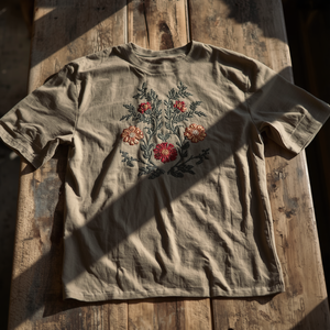 Camiseta de Algodón Grueso Bordada para Hombre, Camiseta Casual Premium Gruesa OEM - Product Image 5