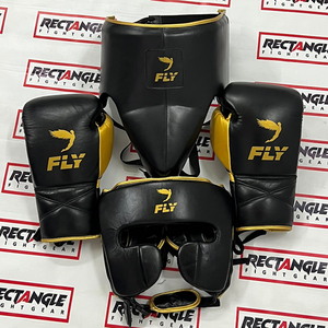 Kit complet de vêtements de combat Fly : Gants de boxe, protège-tête, protection des jambes, équipement d'entraînement MMA, kickboxing, fitness, équipement sportif, Factory Pro - Product Image 4