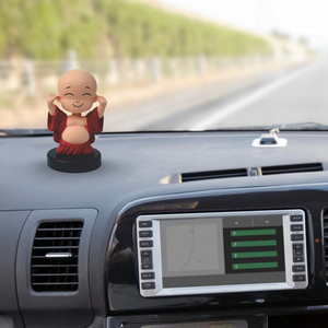 Divin Bouddha Joyeux à Tête Mobile, Idole Spirituelle Écologique pour Tableau de Bord, Décoration Élégante pour Voiture, Bureau, Maison, Fête des Pères, Thanksgiving - Product Image 1