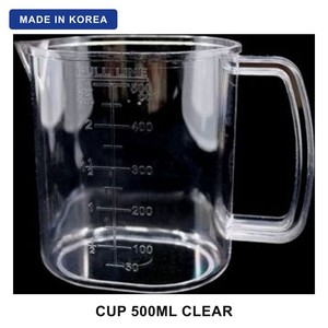 Tasse à mesurer coréenne en acrylique 500 ml, transparente, graduée, avec poignée, pour la pâtisserie, les aliments pour bébés et la mesure du riz en cuisine - Product Image 1