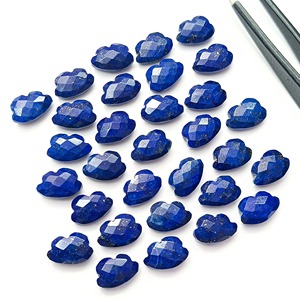 Pierre précieuse naturelle Lapis Lazuli en forme de nuage, taillée et facettée, 11-12 mm, breloque en cristal pour la fabrication de bijoux, vente en gros, pierres précieuses en vrac - Product Image 6