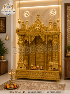 Best Design Pooja <b>Mandir</b> Home Temple Solid Teak Wood Customized Brown Heavy Carved Waterproof Durable Traditional Home <b>Mandir</b> UK - Product Image 6