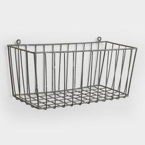 Metal Wire <b>Storage</b> <b>Basket</b> <b>Rectangle</b> Hanging Simple Design Multi-Purpose Neatening <b>Baskets</b> - Product Image 5