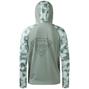 เสื้อฮู้ดดี้ตกปลาแบบมีลายพรางสั่งทำพิเศษ ระบายอากาศได้ดี แห้งเร็ว ป้องกันรังสียูวี UPF 50 แขนยาว เหมาะสำหรับกิจกรรมกลางแจ้ง เดินป่า ป้องกันแสงแดด จากผู้ผลิต - Product Image 2