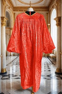 Robe de prêtre de luxe pour le clergé, robe d'église avec croix brodée, origine importée, polyester - Product Image 2