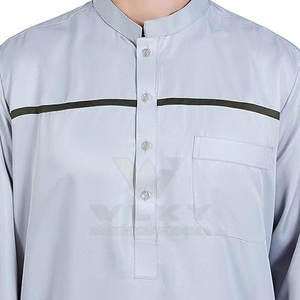 Thobe musulman pour hommes à manches longues, vêtements islamiques, kaftan saoudien pour hommes, vente en ligne - Product Image 5