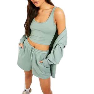 Ropa Deportiva de Compresión de Alta Calidad, Ecológica, de Poliéster Reciclado, con Capucha y Cremallera, Conjunto de Verano para Mujer - Product Image 1