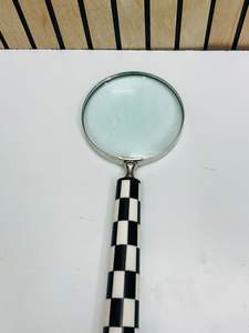Lupa de 4'' Estilo Vintage con Mango de Resina a Cuadros |   Lente de Lectura e Inspección Portátil - Product Image 5