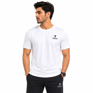 เสื้อยืดแขนสั้นสีขาวสำหรับผู้ชาย RONAL SPORTS ทรงปกติ คอกลม สวมใส่สบาย ระบายอากาศได้ดี ผลิตจากผ้าเจอร์ซีย์คอตตอน พิมพ์ลายโลโก้ด้านหลัง ราคาสุดคุ้ม - Product Image 3