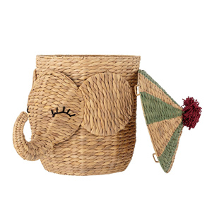 Water hyacinth <b>basket</b> woven into the shape of an elephant Handmade Storage <b>Basket</b> Wholesale eco-friendly Made in Vietnam - Product Image 1