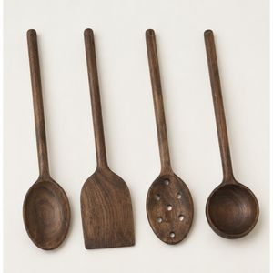 Ensemble de cuillères de cuisine en bois de qualité supérieure, spatules et louche en bois pour poêles antiadhésives, ustensiles de cuisine avec logo personnalisé - Product Image 1