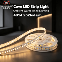 Bande lumineuse LED 4014, 252 LED/m, CRI>83, haute luminosité, flexible, pour la décoration de projets intérieurs