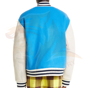 Top Sale Men's Winter Varsity Jackets New Arrival Waterproof Customized Size Button up Closure <b>Stand</b> Collar Front Logo - Product Image 3