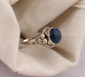 Wholesale Natural Lapis Lazuli <b>Ring</b> <b>925</b> Sterling <b>Silver</b> Round Gemstone <b>Ring</b> Manufacturer Handcrafted Blue Stone Solitaire <b>Ring</b> - Product Image 6