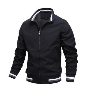 2024 nouveau automne et hiver hommes col montant décontracté veste à glissière Sports de plein air manteau coupe-vent veste pour hommes imperméable-P - Product Image 5