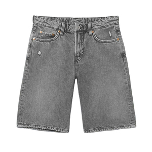 <b>High</b> Quality Men Mid Waist Denim Shorts Dark Gray Light Wash Embroidery Streetwear Summer Breathable Eco-Friendly 100% Cotton - Product Image 5
