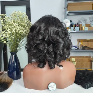 Perruques sans colle en cheveux humains, densité 200%, perruques Lace Front, perruque ondulée bouclée, dentelle pré-coupée, dentelle pré-décolorée - Product Image 5