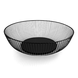 Modern Metal Wire Fruit <b>Basket</b> for Kitchen Counter | <b>Large</b> Round Fruit <b>Storage</b> Bowl | Decorative Black Fruit <b>Basket</b> for Fruits, - Product Image 2