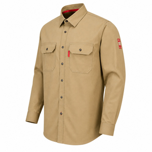 เสื้อเชิ้ตทำงานผ้าฝ้ายทนไฟสำหรับผู้ชายไซส์ใหญ่จากโรงงานขายส่ง พร้อมบริการสกรีนลายแบบ OEM เสื้อเชิ้ตสำหรับงานเชื่อม - Product Image 3