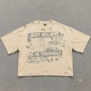 T-shirt à manches courtes pour homme, coupe droite, 100% coton jersey, style streetwear, qualité supérieure, décontracté, vintage, épaules tombantes - Product Image 5