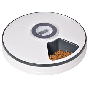 Distributore Automatico di Cibo per Animali a Batteria con 6 Vassoi e Display LED Digitale per Gatti e Cani di Piccola Taglia - Product Image 1