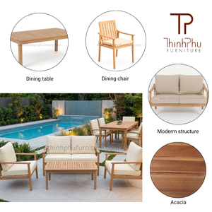 Modern Modular Sectional <b>Sofa</b> Set Avani (4pcs) Solid <b>Wood</b> <b>Frame</b> 10cm Seat Back Pillows for Apartment/Hotel - Product Image 6