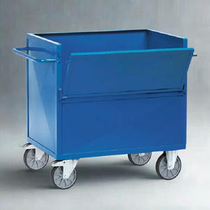 Carretilla basculante de acero de alta resistencia con ruedas giratorias para el manejo de residuos industriales - Product Image 3