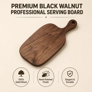Planche à découper rectangulaire en bois de noyer avec poignée intégrée et trou de suspension, écologique, épaisseur 1,5 cm, compatible lave-vaisselle, pour service de charcuterie - Product Image 5