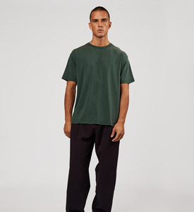 Camiseta de Poliéster Verde Oscuro para Hombre, Manga Corta, Cuello Redondo, Corte Regular, Color Sólido Informal, Tejido de Punto Jersey, Antiarrugas, Secado Rápido, Personalizable - Product Image 2