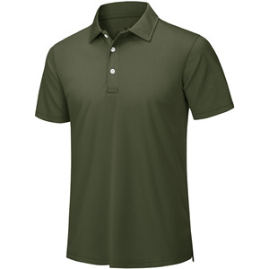 Chemises pour hommes, été, couleur unie, imprimé, tricotées, col rabattu, boutons, manches courtes, poche, respirantes, décontractées, pour le bureau - Product Image 1