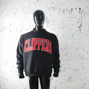 Sudadera CLIPPERS con cuello simulado, 450 GSM, nombre personalizado, bordado en aplique, corte holgado, 100% algodón, felpa francesa. - Product Image 3