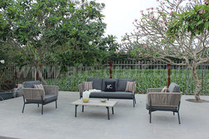 Meubles modernes de sofa d'extérieur de marques de luxe italiennes rotin durable pour le matériel en bois de salle à manger de maison de station de vacances pour des hôtels - Product Image 2